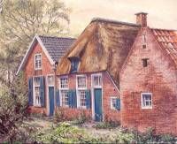 Old farmhouse Bergweg Ommen. Oil on board 42 x 52 cm. 2003  » Click to zoom ->