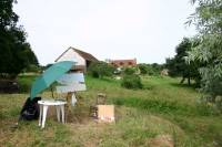 "My open air studio", at work in Montlobier.
Summer 2008  » Click to zoom ->